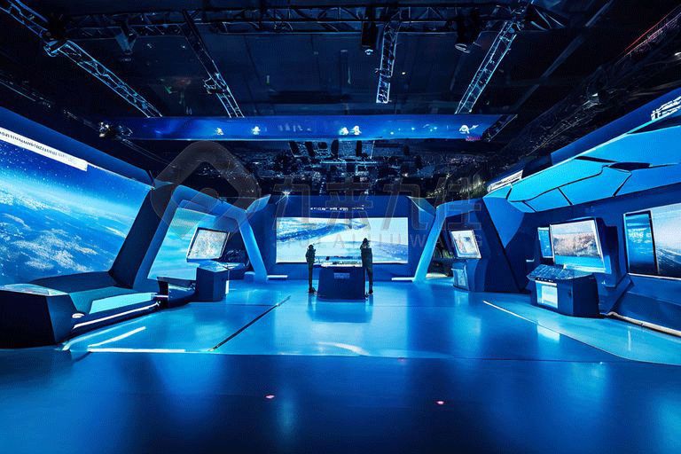 區(qū)人武部國(guó)防教育基地設(shè)計(jì)效果圖，高科技國(guó)防教育館方案，多媒體國(guó)防教育展廳設(shè)計(jì)公司